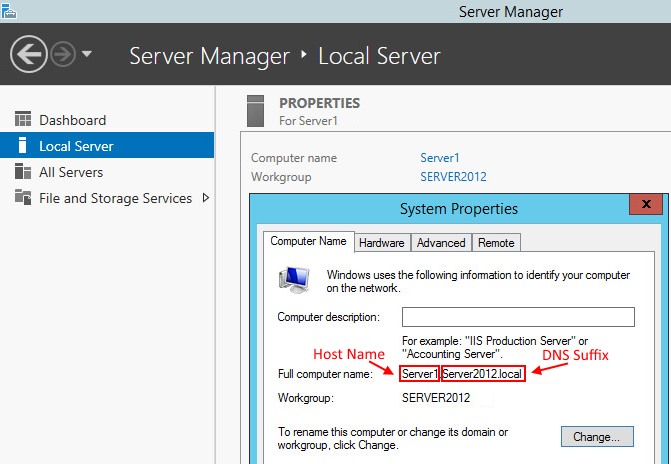 FreeKB Set The Hostname And Primary DNS Suffix Name In Windows Server